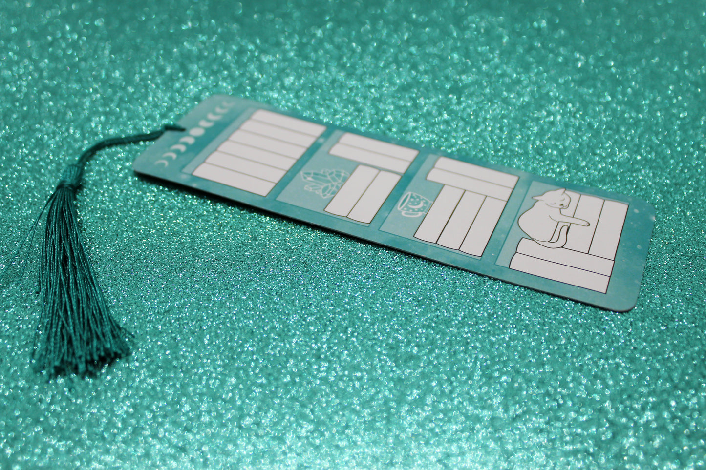 Teal Reading Tracker Bookmark | Holographic Foil Bookmark