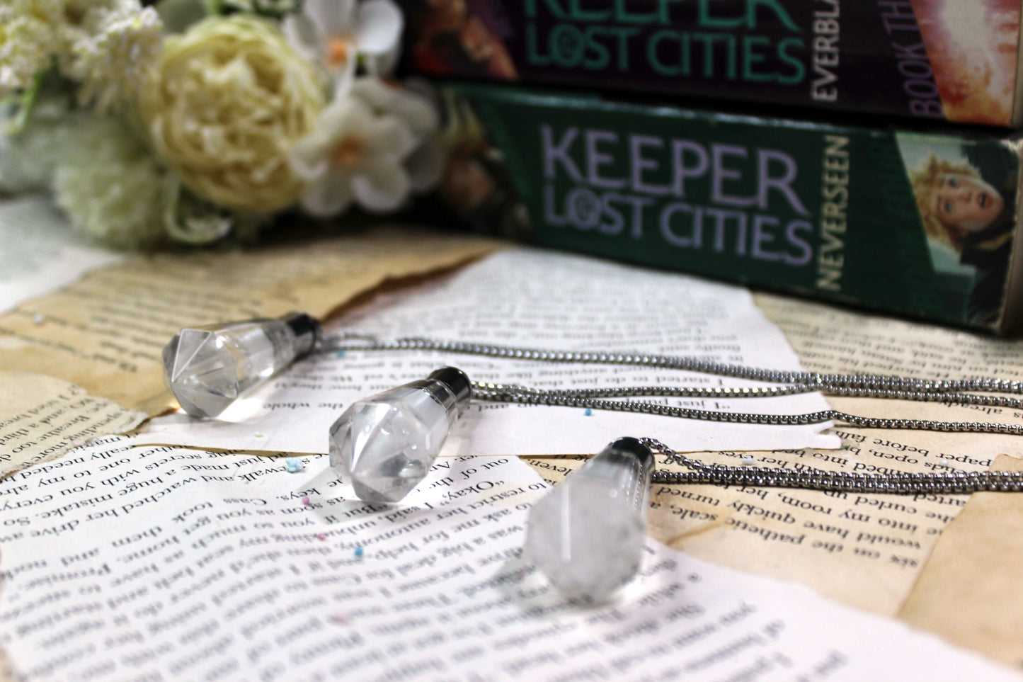 Keeper of the Lost Cities inspired leaping crystal necklace