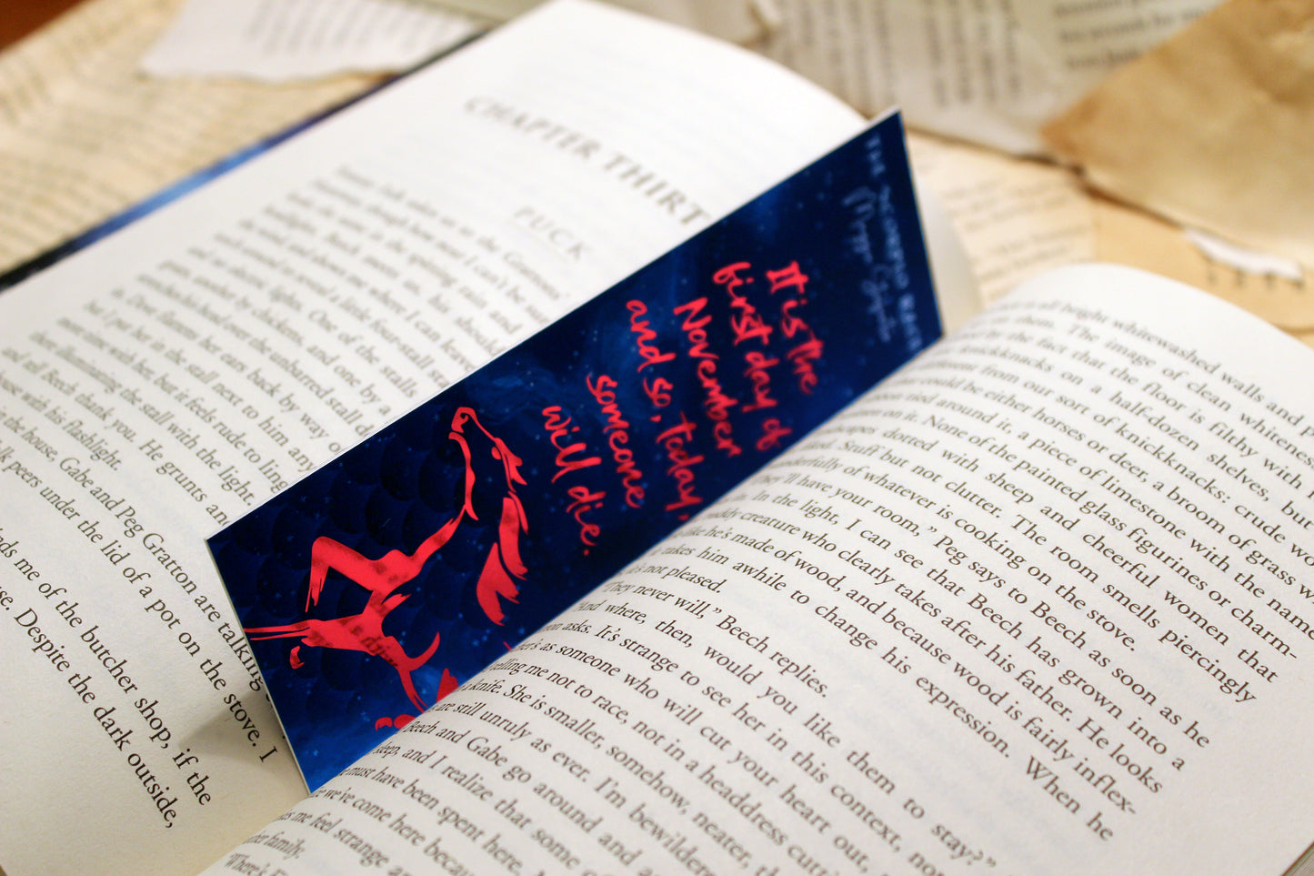 The Scorpio Races inspired bookish foil bookmark