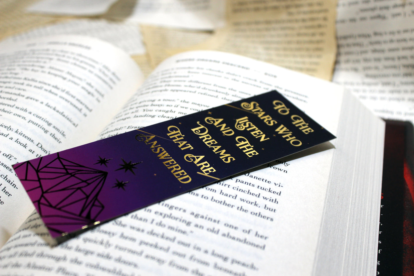 A Court of Thorns and Roses inspired bookish foil bookmark