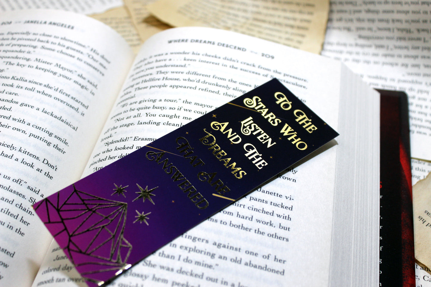 A Court of Thorns and Roses inspired bookish foil bookmark