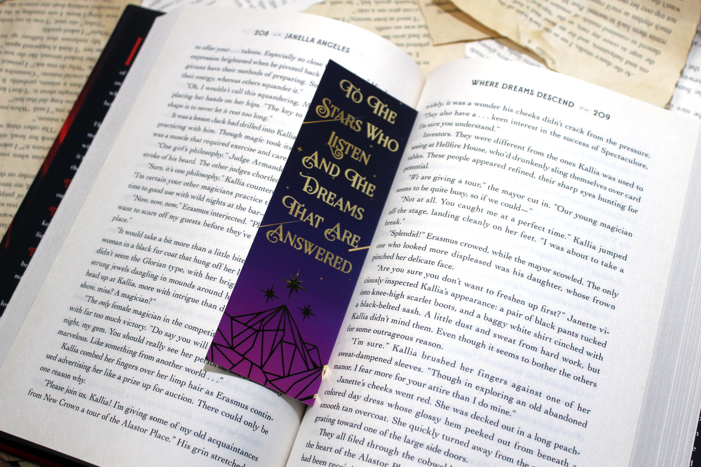 A Court of Thorns and Roses inspired bookish foil bookmark