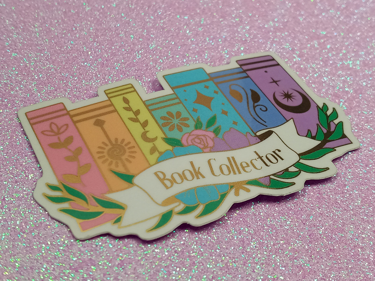 Book collector bookish waterproof vinyl mirror sticker