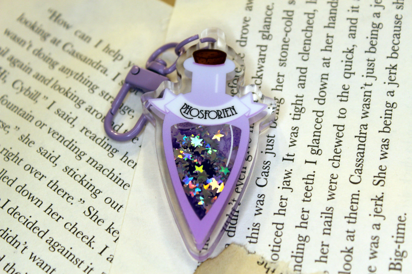 Keeper of the Lost Cities inspired bookish acrylic charm bootled unmapped stars