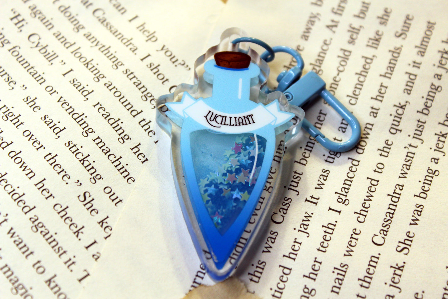 Keeper of the Lost Cities inspired bookish acrylic charm bootled unmapped stars