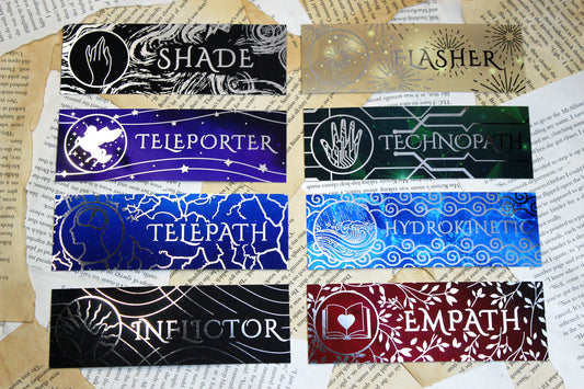 Keeper of the Lost Cities inspired Exillium ability badges foil bookmarks