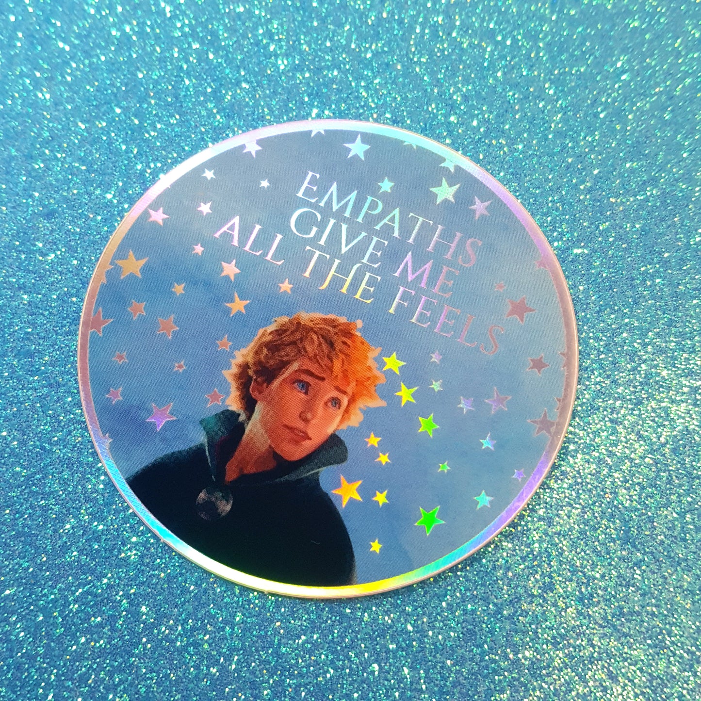 Keefe Sencen "Empaths give me all the feels" holographic vinyl sticker