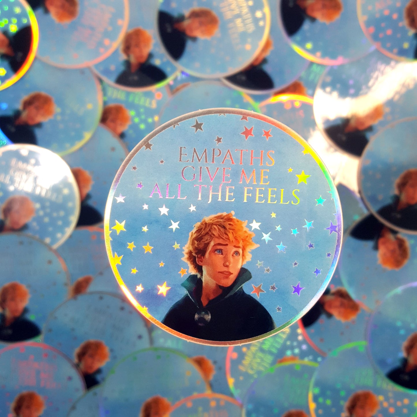 Keefe Sencen "Empaths give me all the feels" holographic vinyl sticker