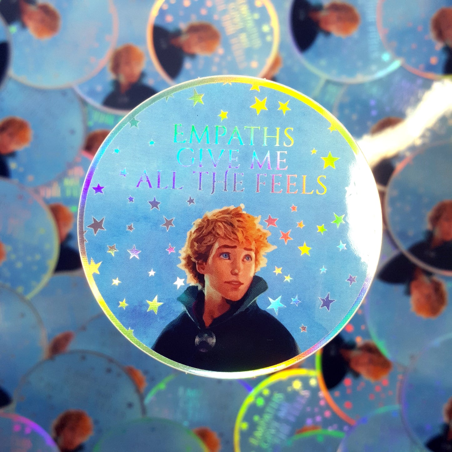 Keefe Sencen "Empaths give me all the feels" holographic vinyl sticker