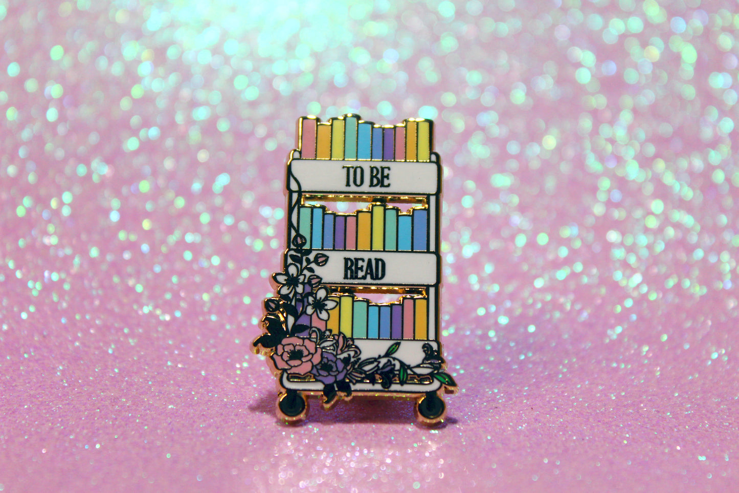 To Be Read / TBR Cart bookish enamel pin