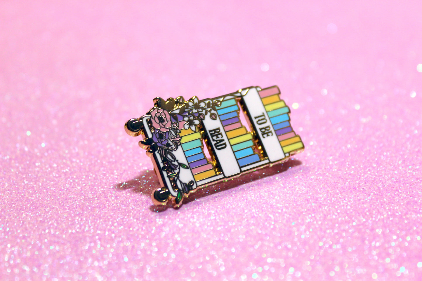 To Be Read / TBR Cart bookish enamel pin